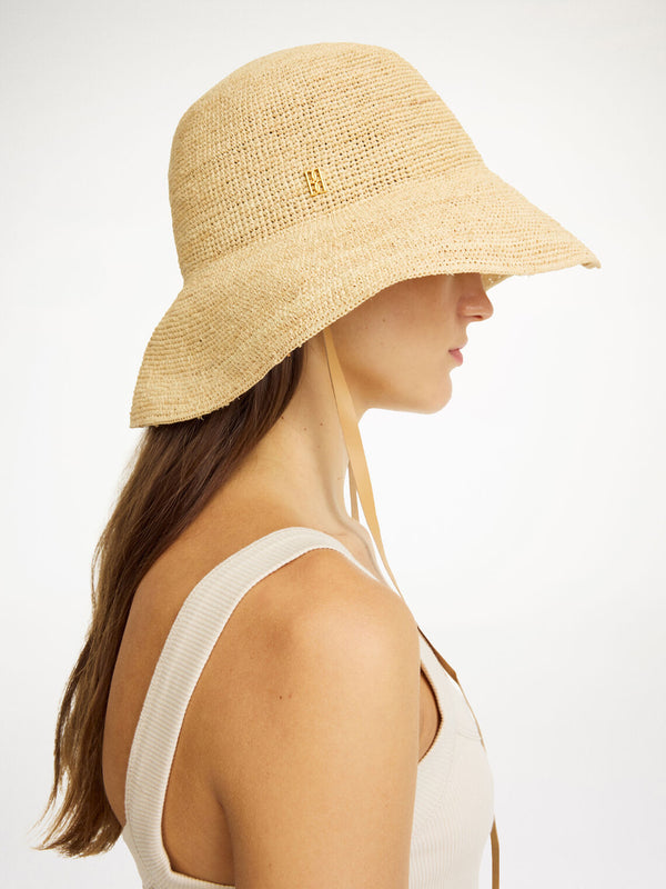 rafhia, hatt, strå, beige, by malene birger
