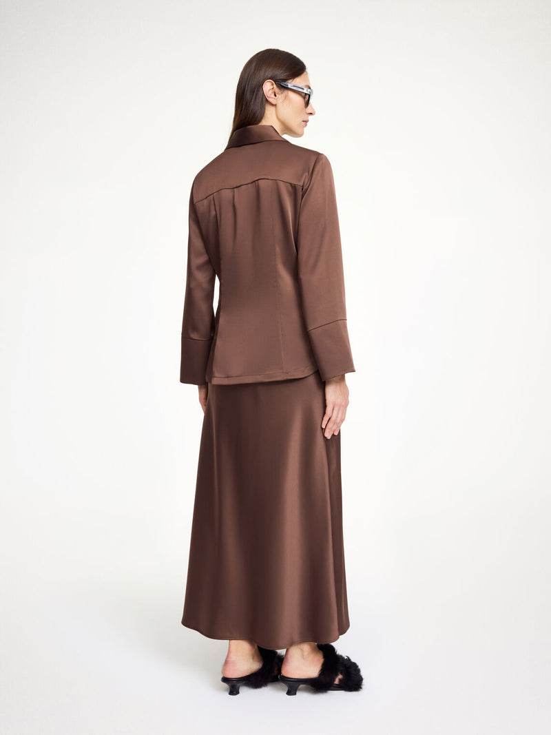 ROSIANNAS Skjorte bluse Mørkebrun