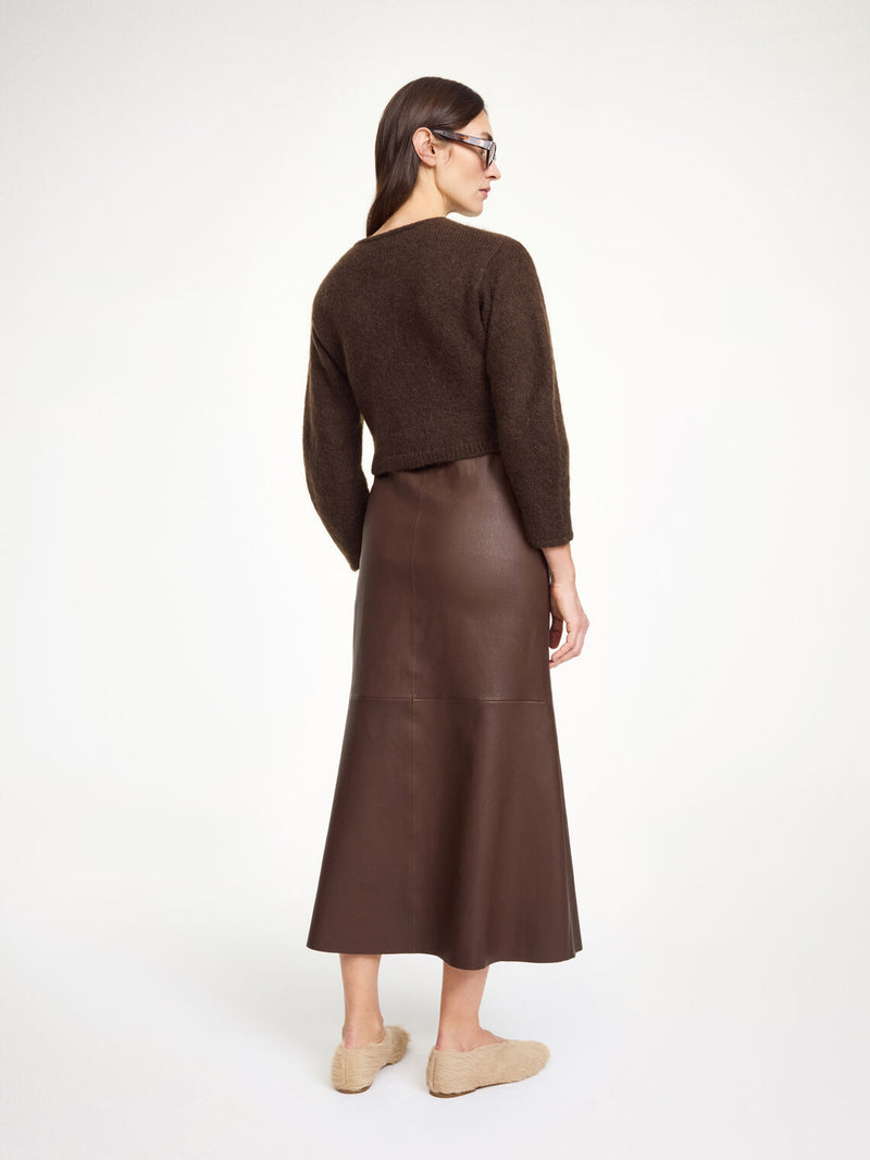 ZHAREA Ull Cardigan Mørkebrun