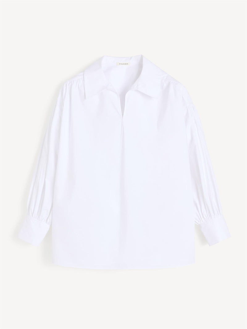 LEONORA Bomullsbluse Hvit