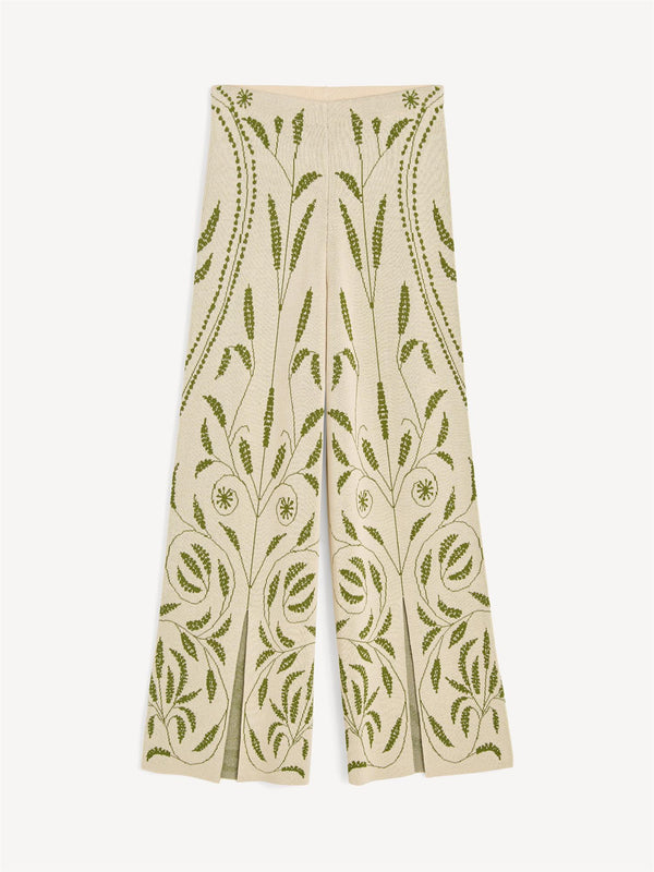 JORITH Bukse med Brodert Mønster