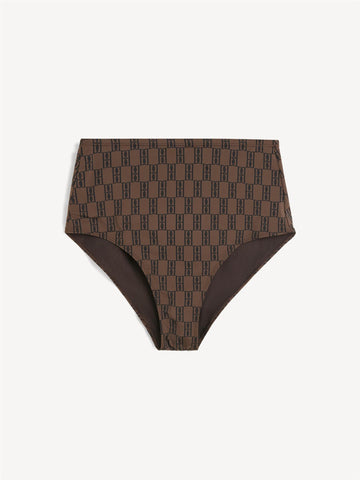 BELIRA Bikinitruse med Monogramprint Mørkebrun