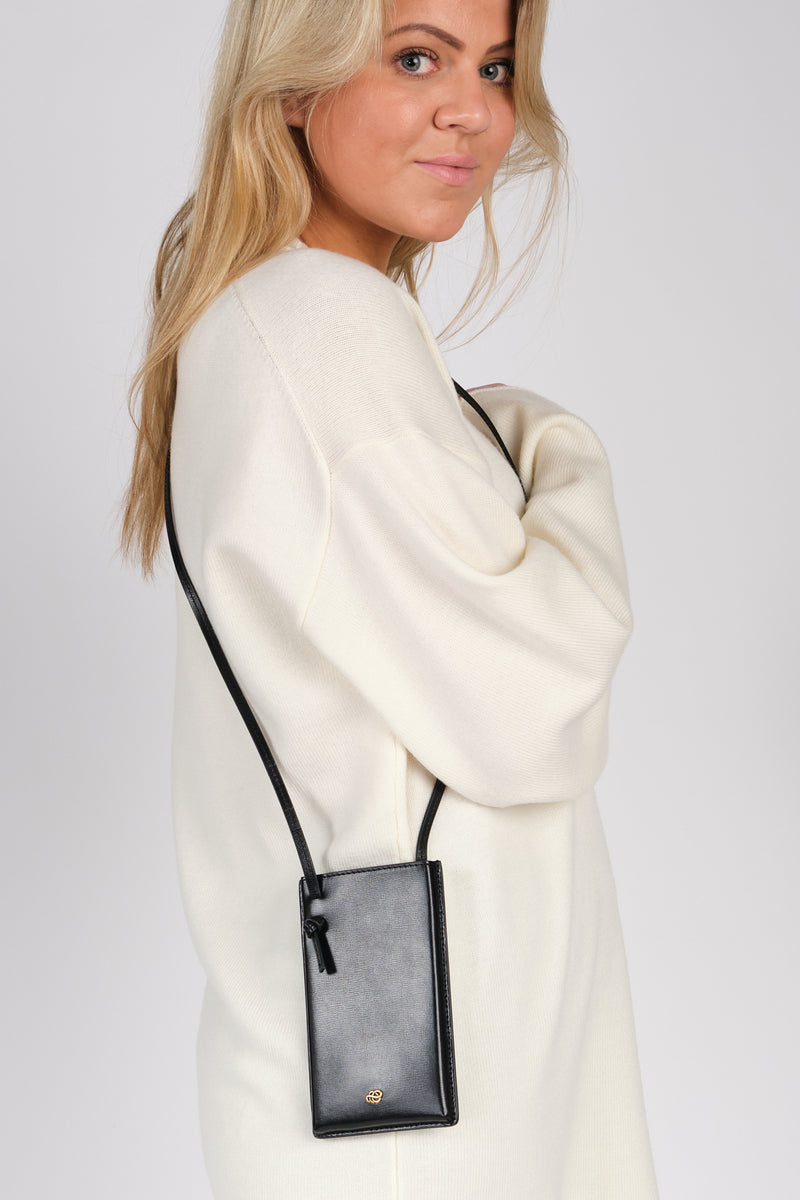 aya phone, mobilveske, Resirkulert skinn, Gummi, Andre fiber, Polyurethane, sort, by malene birger