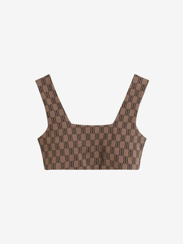 BRAGA Treningstopp Med monogram mønster Brun