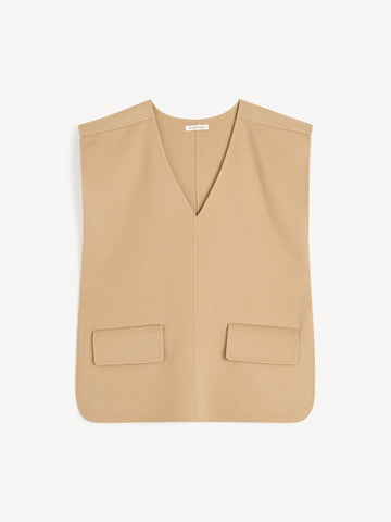 CILIA Vest i 100% ull Beige