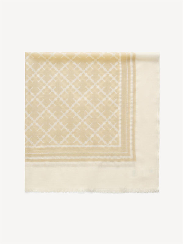 By Malene Birger Cornelis skjerf i mørkebrun ull, med Signature Flower-mønster