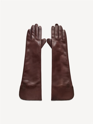 GEMI Lange Skinnhansker Mørkebrun
