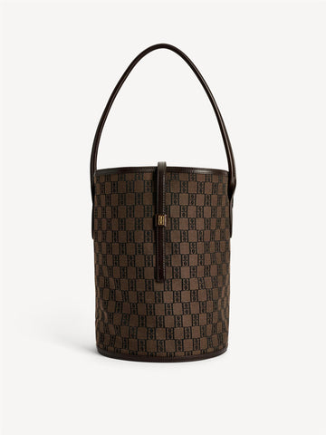 MARYLLON Stor Bøtte veske med monogramprint