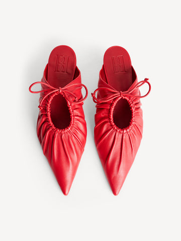 MASEY Skinn Mules Rød