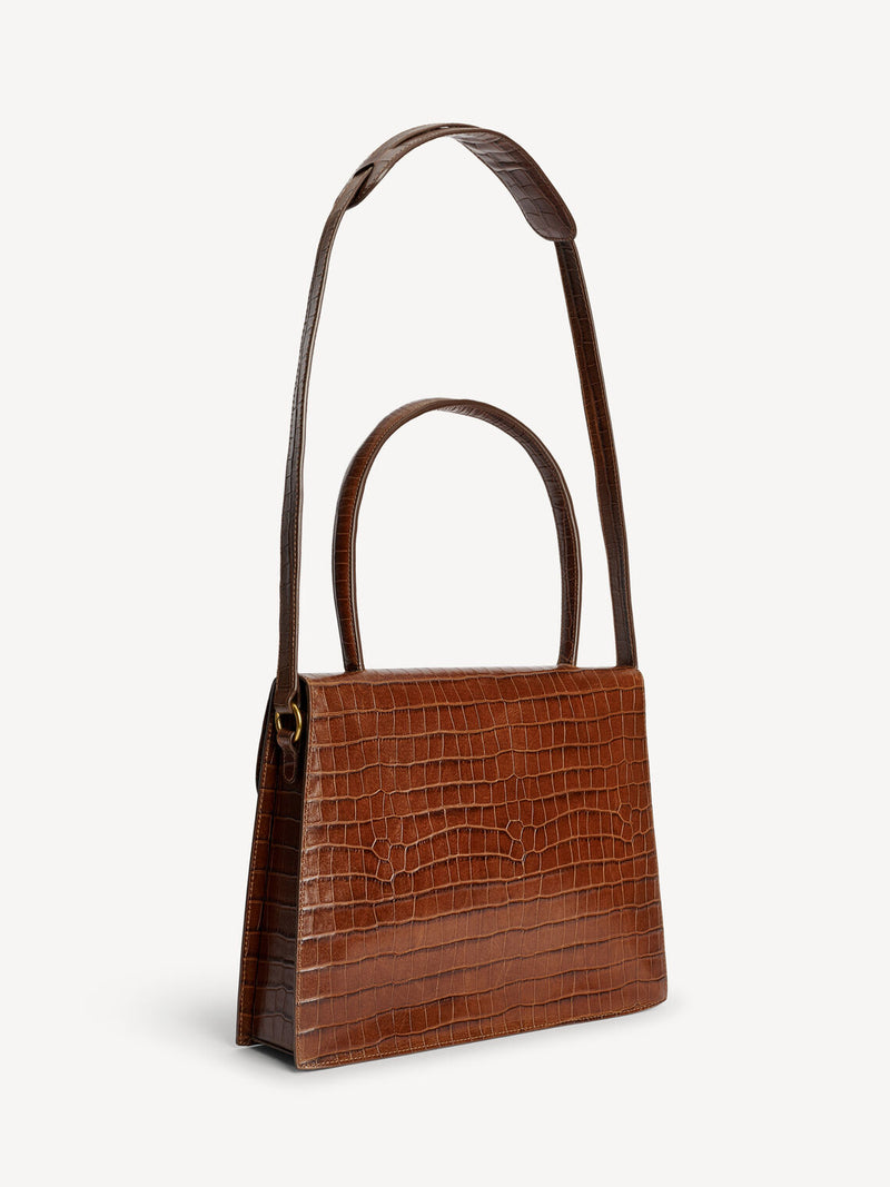 ronlas, veske, kalveskinn, brun, by malene birger