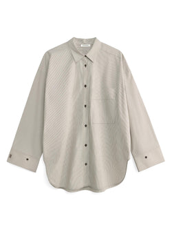 DERRIS Oversized skjorte Sort/hvit Striper