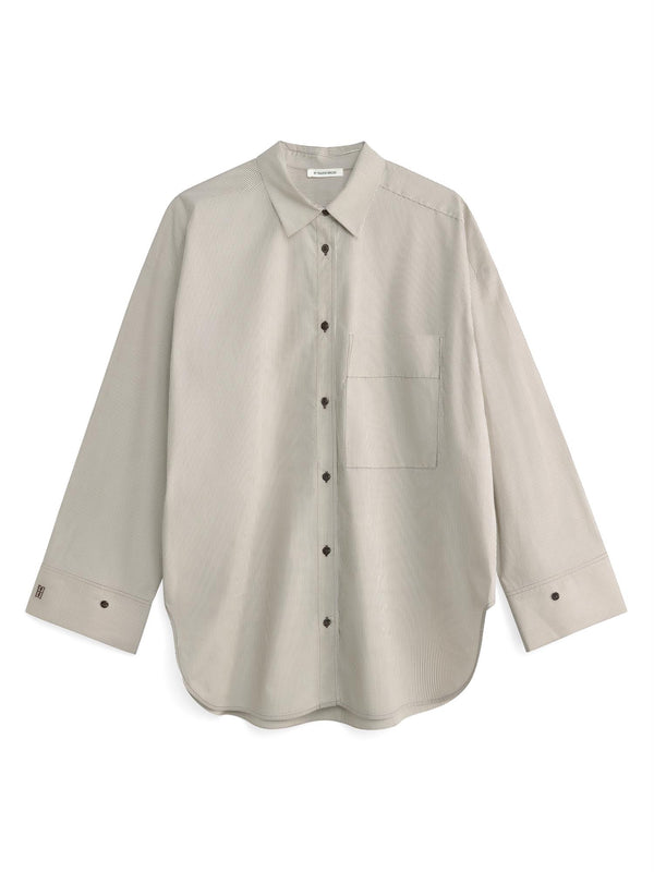 DERRIS Oversized skjorte Sort/hvit Striper