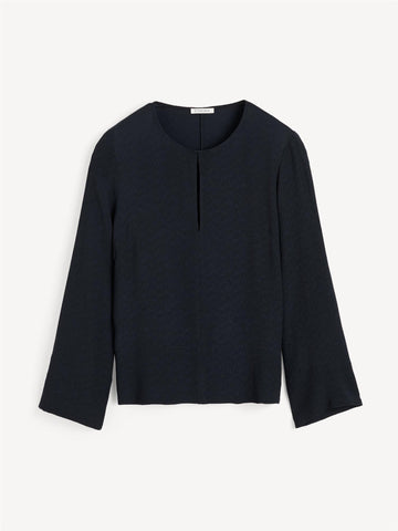 MALUKKA Bluse med lett struktur Sort