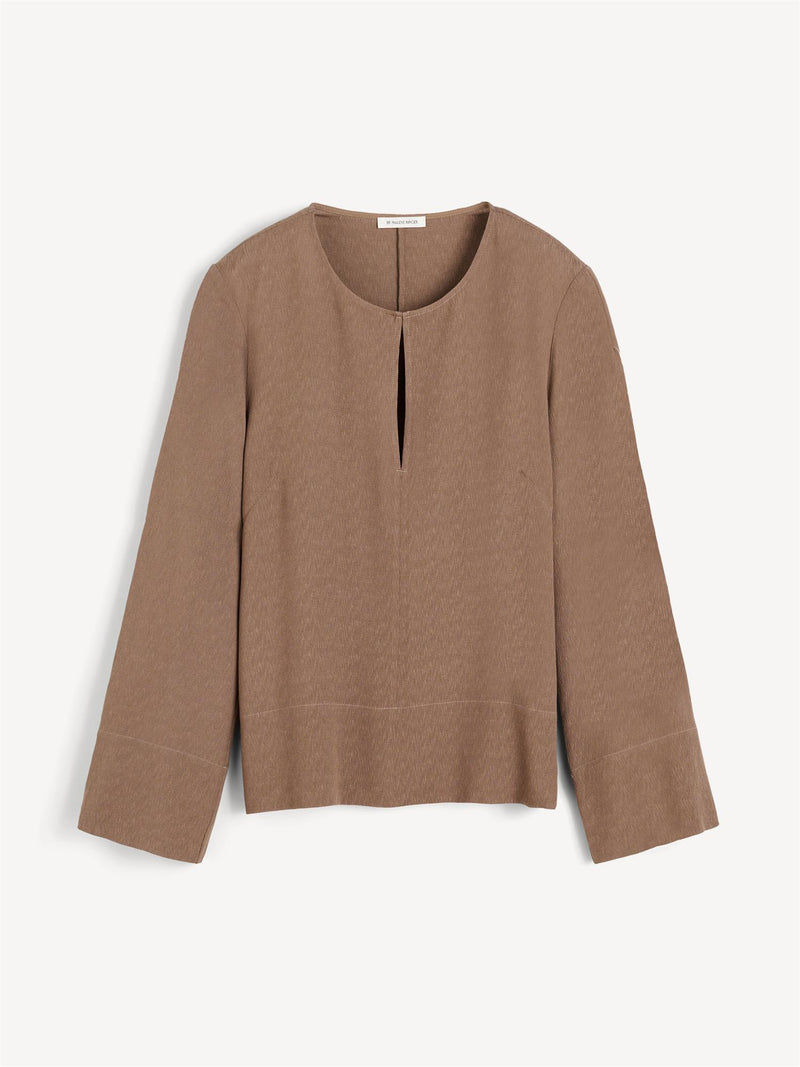 MALUKKA Bluse med lett struktur Brun