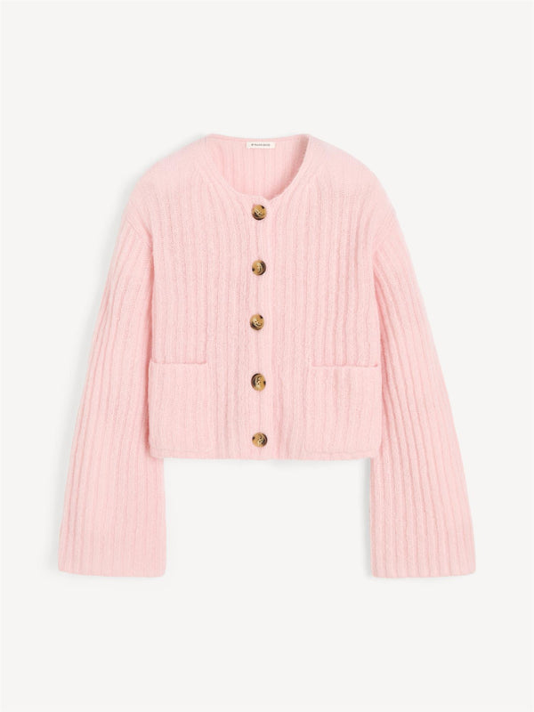 CIERROU RIB Cardigan Rosa