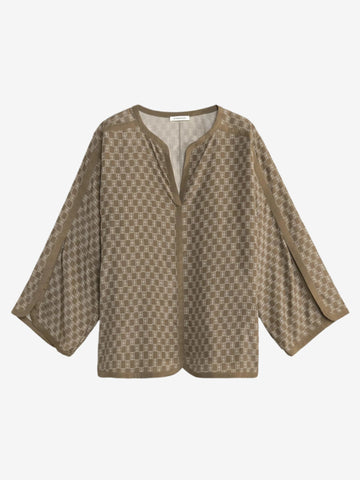 PLAZZO Bluse med monogram print Brun