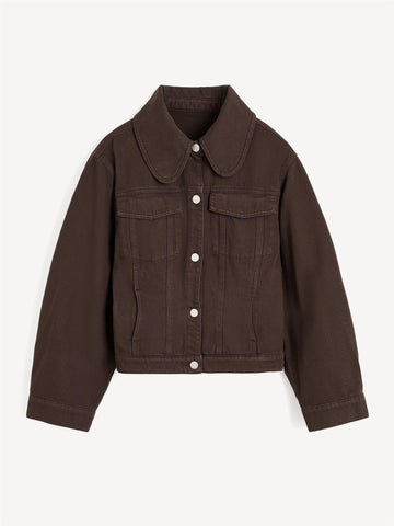 VILLIES Jeans Jakke Mørkebrun