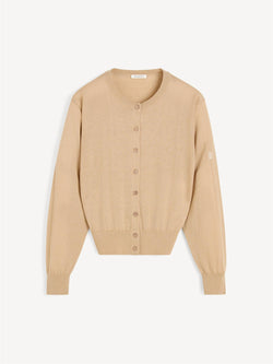 MONTIE Cardigan i ull og silke miks Beige
