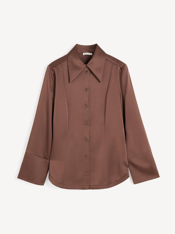 ROSIANNAS Skjorte bluse Mørkebrun