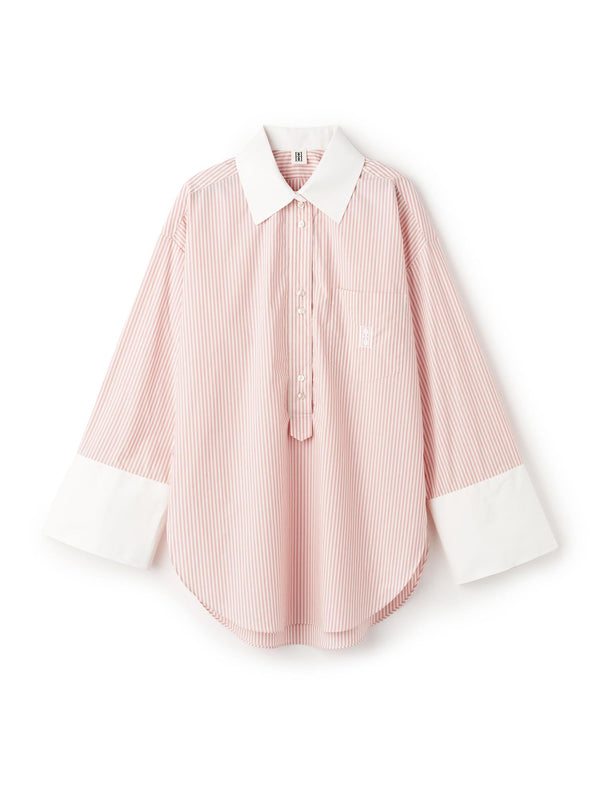 MAYE Oversized Skjorte med rosa/hvit Striper