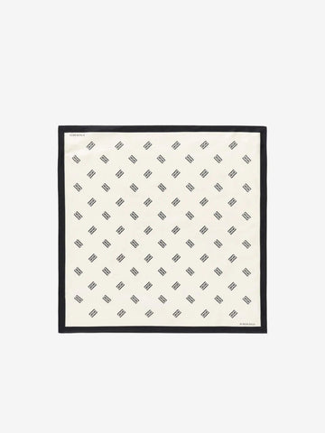 MONNIS Silkeskjerf Hvit med monogram print
